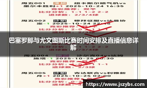 巴塞罗那与尤文图斯比赛时间安排及直播信息详解